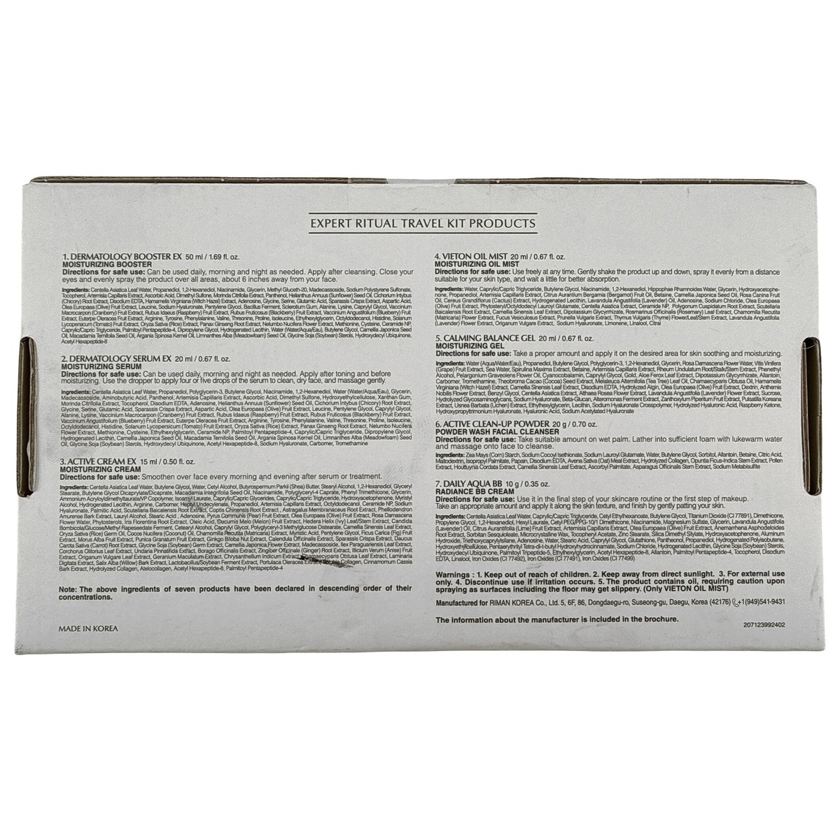Riman Incellderm Radionsome 100 Special Expert Ritual Travel Kit +