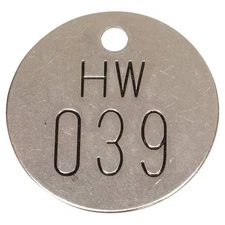 Numbered Tag, Silver, 25 Pk, 2Yb63