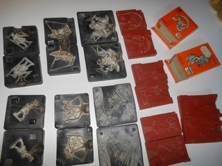 Zinngießformen Konvolut 10 Stück Gebrauchte Gießformen u.A. Reif Hobby Tech.