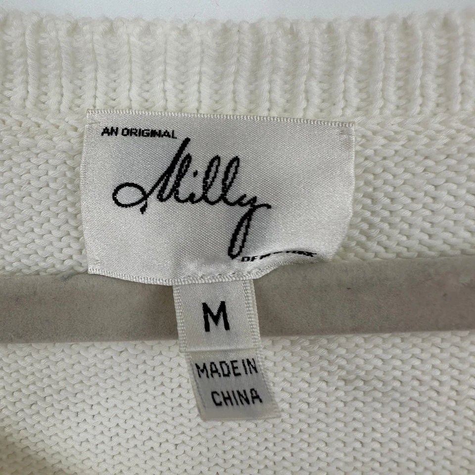 Vestido Suéter Milly Para Mujer Tejido Medio Texturizado Pullover Manga 3/4 Dobladillo Vieira Foto 4 de 4