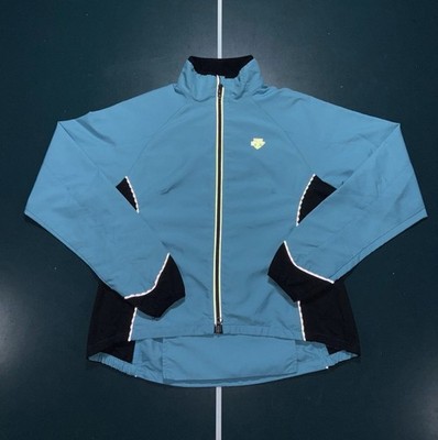 DESCENTE Axiom Cycling Jacket Women s Medium Light Blue Reflective Windbreaker