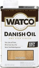 Watco 242219 Danish Oil Wood Finish, Low VOC, Pint, Natural Clear 