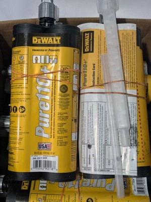 BULK Lot of 13 DEWALT Pure110+ Epoxy Adhesive Anchor 20.5oz Cartridges EXP 7/202