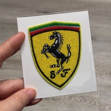 Ferrari Logo Crest Embroidered Iron-on Patch 2.5w 3.25h Ferrari Logo Crest Embroidered Iron-on Patch 2.5w 3.25h