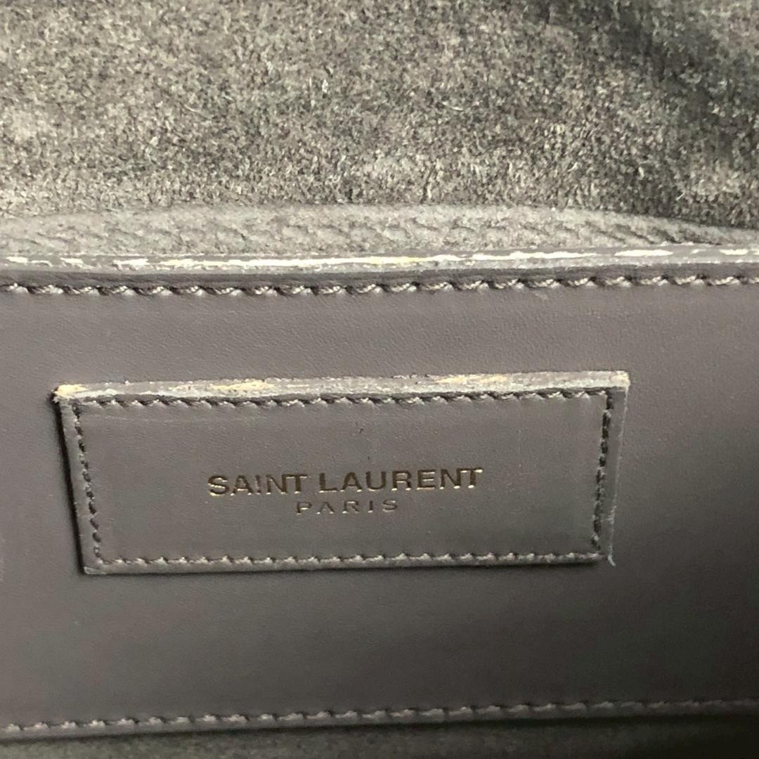 SAINT LAURENT Leather 2WAY Baby Duffle Bag Gray Classic Shoulder Crossbody thumbnail 9