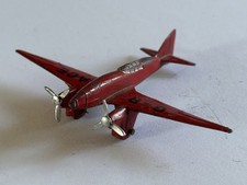 Vintage Diecast Dinky Toys 60g De Havilland DH88 Comet Light Racer Aircraft, red