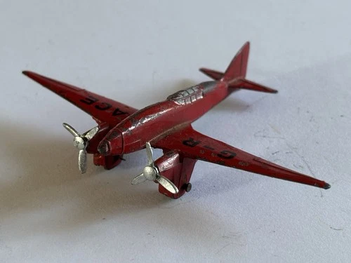 Vintage Diecast Dinky Toys 60g De Havilland DH88 Comet Light Racer Aircraft, red