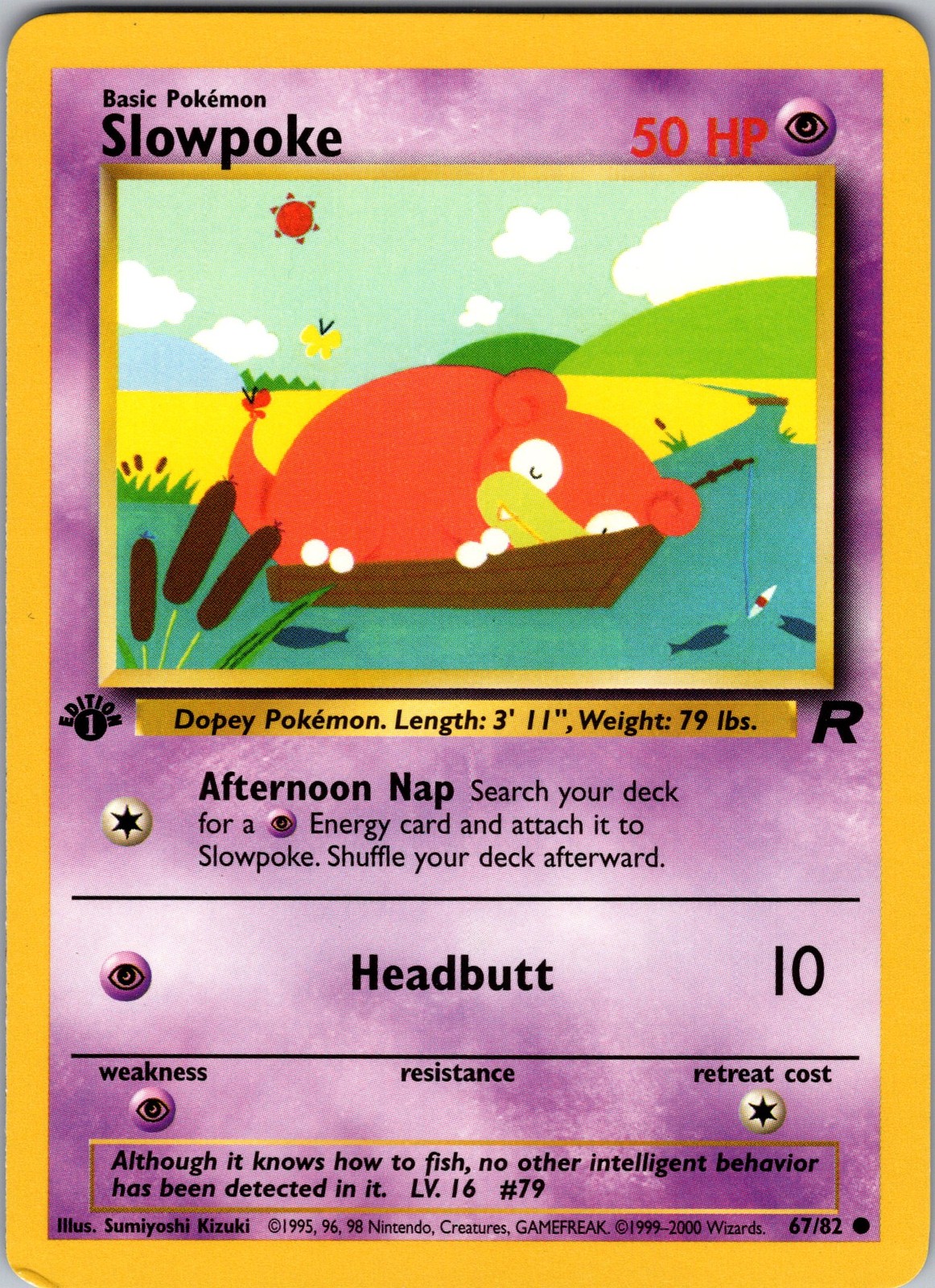 Slowpoke 67/82 Team Rocket Pokemon TCG NM First Edition