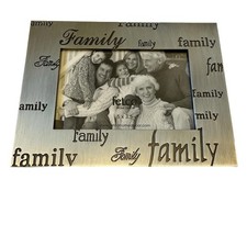 Fetco Home Decor Family Metal Pewter 5 X 3.5  Photo Frame New