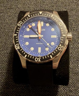 Sangin Instruments Professional Diver 300m Blue Dial Black Rubber Strap