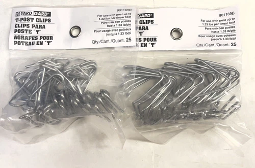 2 Bag of T-Post Fence Clips # 901169B Total 50 Pieces