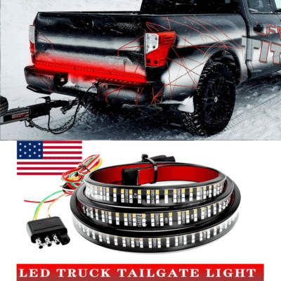 5 Modes 624LED Truck Strip Tailgate Light Bar 3Row Reverse Brake Signal Tail 60''