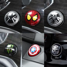 SHIELD Car Engine Start Stop Push Button Rotating Cover Switch Decorative Trim
