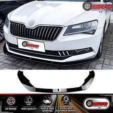 Skoda Superb B8 Front Stoßstange Spoiler Splitter Lippe Kit Glanz Schwarz 2016-2018