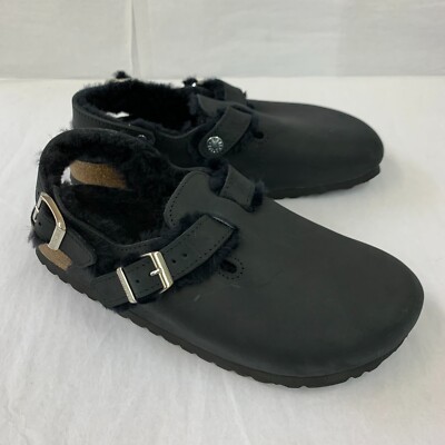 Birkenstock New w/o Box Tokio Shearling Black Oiled Leather  display picture 3