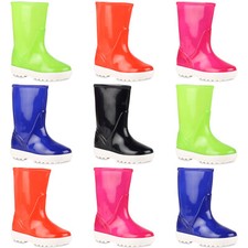 Kinder Gummistiefel Stiefel Blockabsatz Lack Profil-Sohle Schuhe 838202 Mode