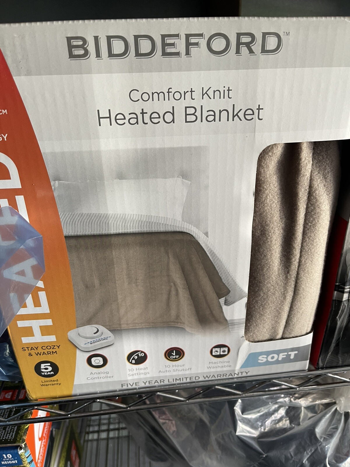 Biddeford Electric Comfort Knit Heated Blanket Twin Beige New Analog  Controller | eBay