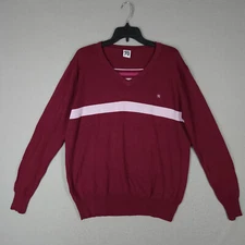Sub 70 Sweater Mens Extra Large Redish Purple Pullover V Neck Golf Long Sleeve