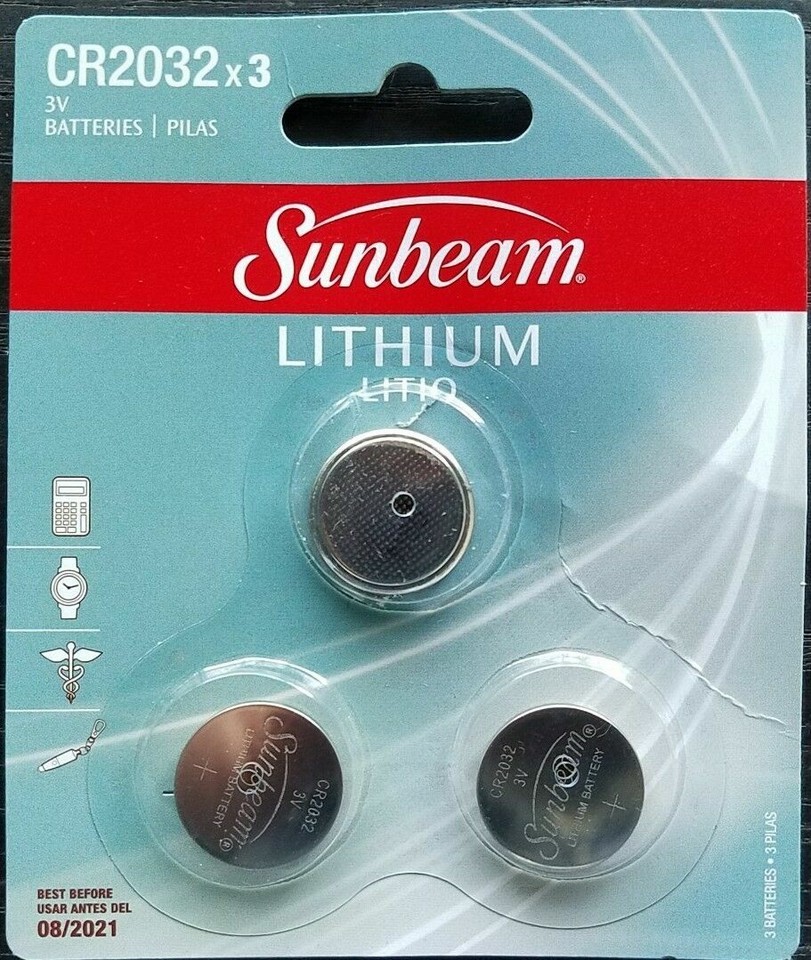 NEW SUNBEAM CR2032 LITHIUM 3V BATTERY 3 PACK X 2 MIGHTYCELL COIN BUTTON