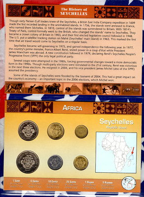 Littleton World Coin Set Seychelles w/c UNC 1,2 Rupee 5,10,25 Cent 2007 1 ct '04