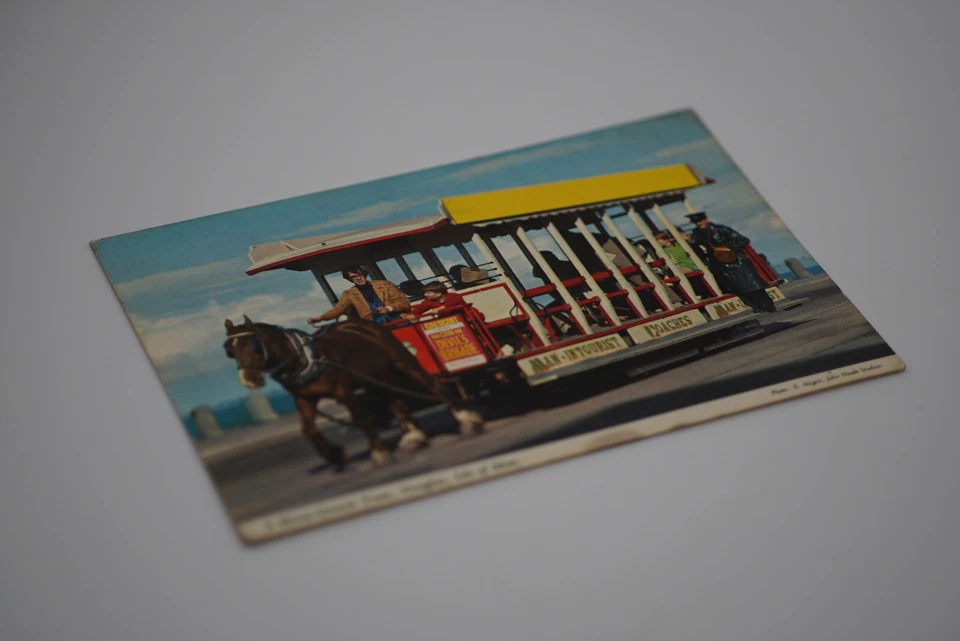 Postcard Horse-Drawn Tramway Heritage Transport Railway Douglas Bay Isle of Man - Image 4 of 4