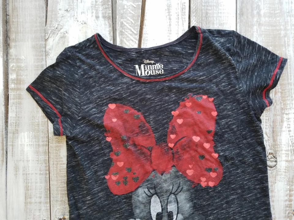 Disney Minnie Mouse Niñas Top Talla XL Algodón Gris Camiseta Manga Corta Cucharada Foto 2 de 4