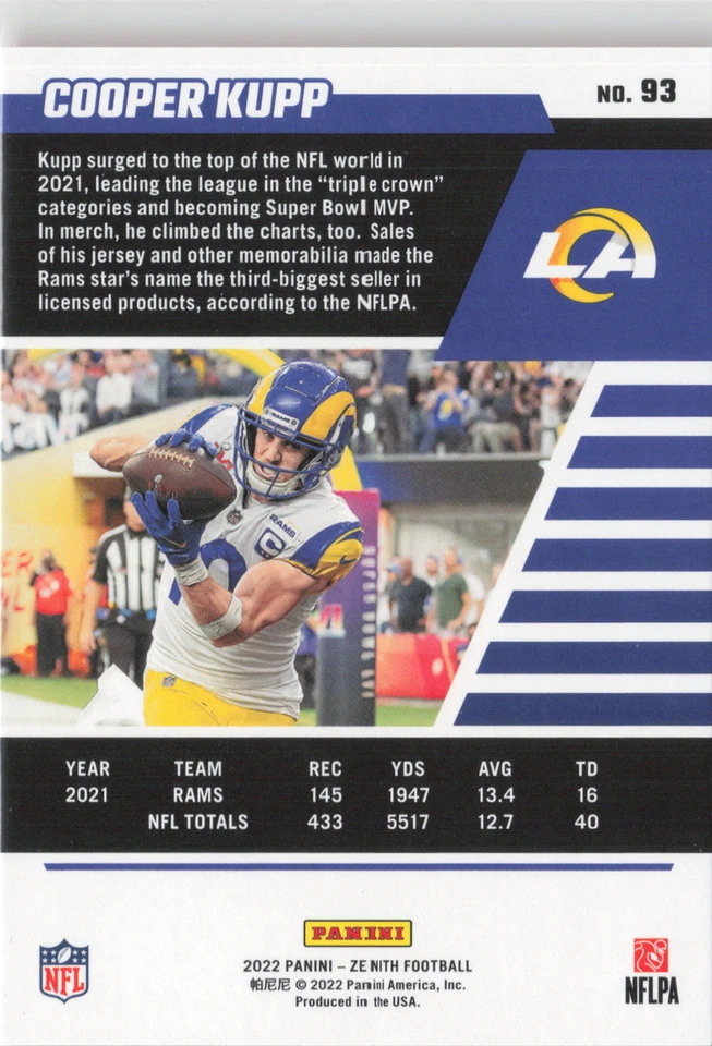 2022 Zenith #93 Cooper Kupp Retail - Image 2 of 2