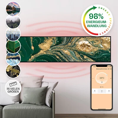 KLARSTEIN Infrarotheizung mit Thermostat Bild Wirbel WiFi 350 W Infrarot Heizung Schwarz