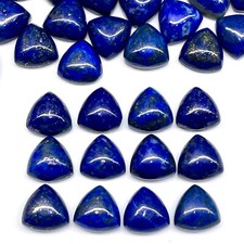40 Pcs Natural Lapis Lazuli 10mm Trillion Loose Cabochon Untreated Gemstones Lot