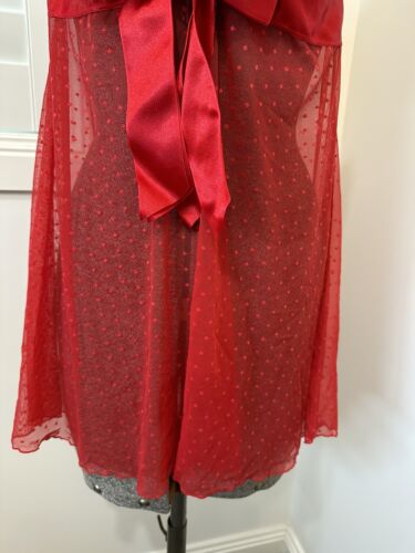 Hanky Panky red Swiss dot mesh halter neck lingerie babydoll size 10 12 14 16 L - Picture 4 of 13