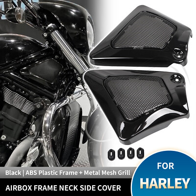 Black Airbox Frame Neck Side Intake Covers For Harley Night Rod