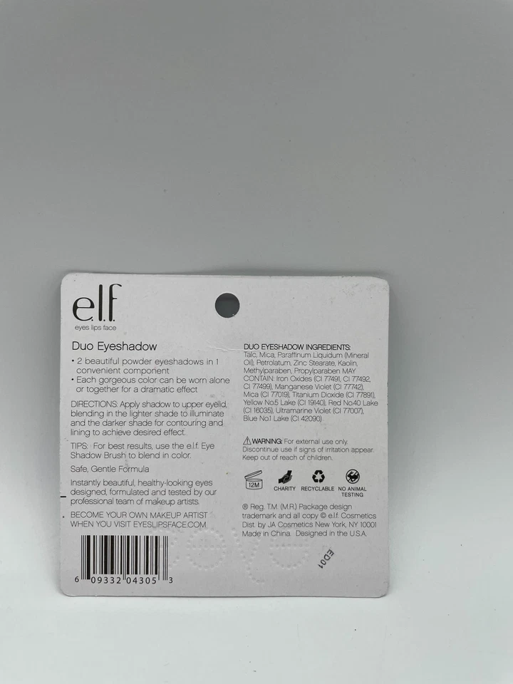 Elf e.l.f Duo Eyeshadow 4305 Berry Mix Long Wear Crease Resistant 0.14 oz New - Image 2 of 2