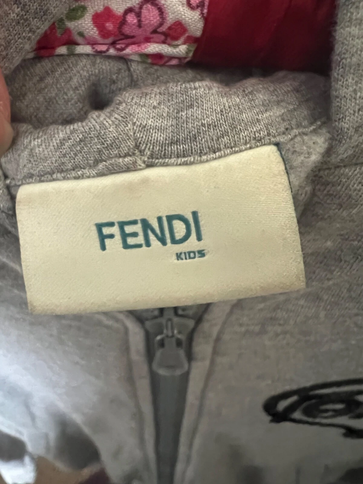 Felpa con cappuccio autentica Fendi usata 12 anni taglia 6 UK XS