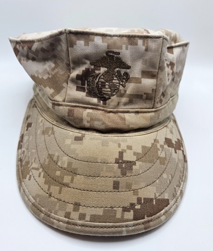 USMC MARINE CORPS DESERT MARPAT Garrison CAP 8 POINT COVER Size Medium - Afbeelding 1 van 5