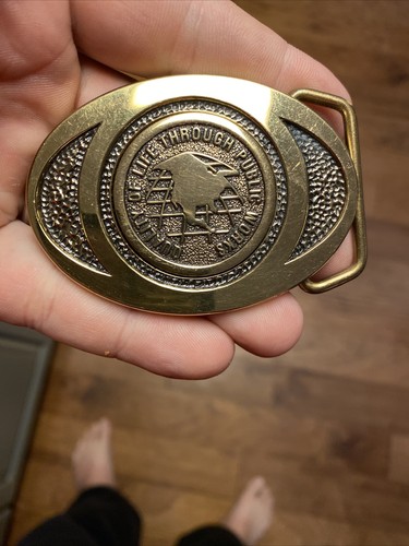 BTS Group “Quality of Life Through Public Works” Solid Brass 1991 USA VGC - Picture 5 of 8