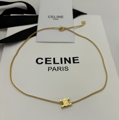 Gold Necklace Celine B Necklace Vintage Celine C Necklace CELINE