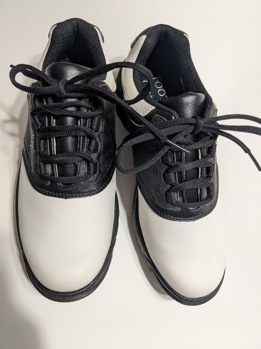 Footjoy Mens Sz 7M Greenjoys Golf Shoes Cleats White Black  display picture 2
