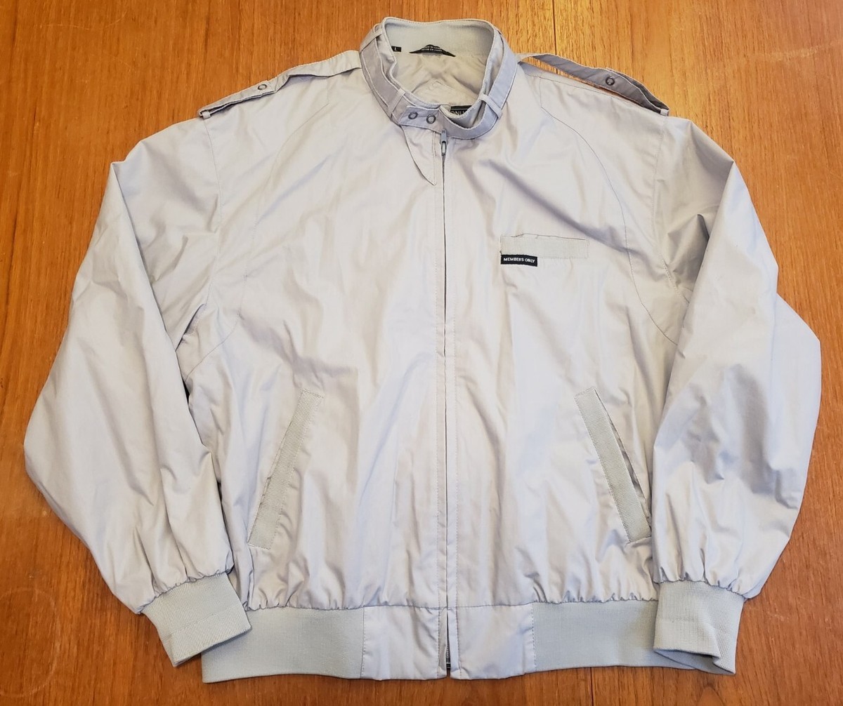 Members Only Jacket Large Full Zip Windbreaker 80s Style Bomber