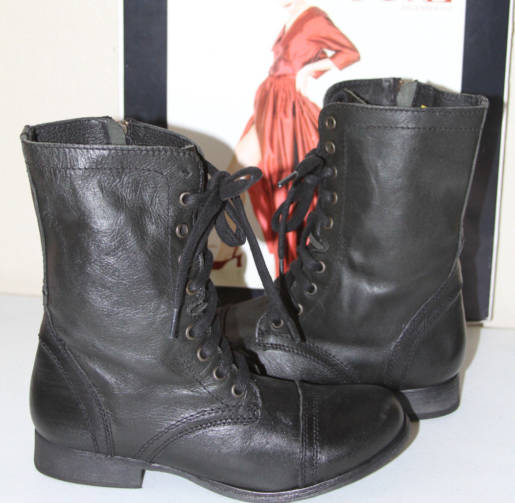 Steve Madden Boots Mens Size 8 Black Troopah-C Leather Combat Ankle New Box Steve Madden Troopah-C Boot - Free Shipping | DSW main image 3