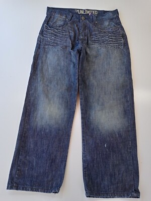 Ecko Unltd Y2K Men Jeans Size 36x30 Loose Baggy Skater Hip Hop Streetwear