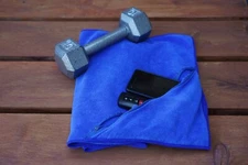 Microfiber Premium Sports/Fitness/Gym Towel With Zipper Pocket. Face towel