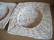 Dekoteller   Rattan Platzteller Dekoschale 2 er Set Altweiß schabby Impressionen