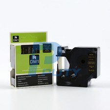 1PK Gold on Black Tape Label Compatible for DYMO 53724 D1 24mm 7M 1" X 23'