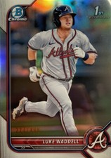 Luke Waddell 2022 Bowman Chrome 1st #BCP-48 REFRACTOR PARALLEL #/499 Braves