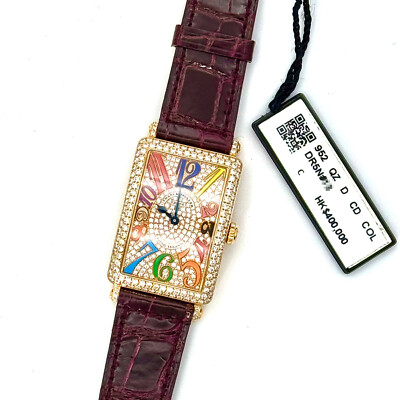 Franck Muller Long Island 952 QZ D CD COL DR5N 18K Rose Gold Pave