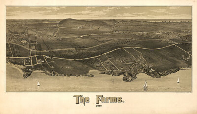 Panoramic Map of The Farms MA 16x24