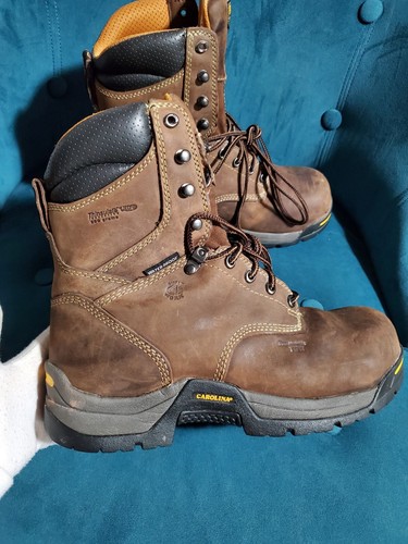 Carolina Steel Toe Boots CA8521, Brown Leather Men Size 9 2E, Oil Slip Resisting - Picture 2 of 12
