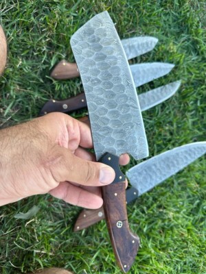 Custom Handmade FORGED DAMASCUS STEEL CHEF KNIFE Set Kitchen Knives Set  -223