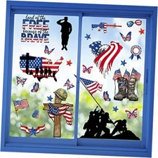 Mfault 9 Sheets 4th of July Land of The Free America Patriotic Window Soldier