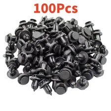 100Pcs Bumper Clips 10mm Hood Fender Push Plastic Rivets Retainer Fasteners